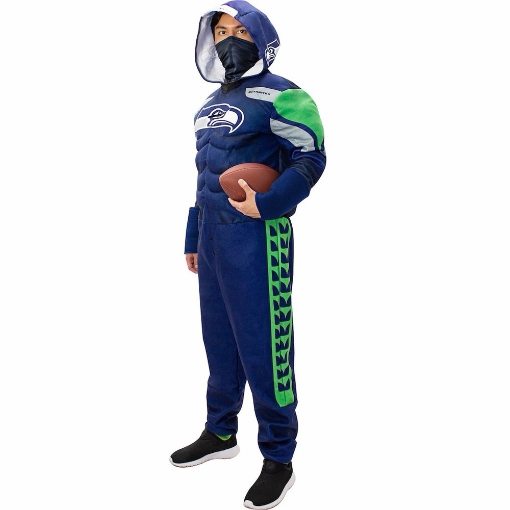 Seattle Seahawks Men's XL Blue NFL Game Day Costume One Piece Outfit Halloween